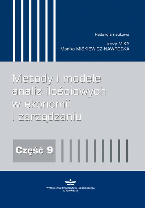 Tytuł: Metody i modele analiz ilościowych w ekonomii i zarządzaniu
Autor: 
Wydawnictwo: Wydawnictwo Uniwersytetu Ekonomicznego w Katowicach
Formaty: PDF