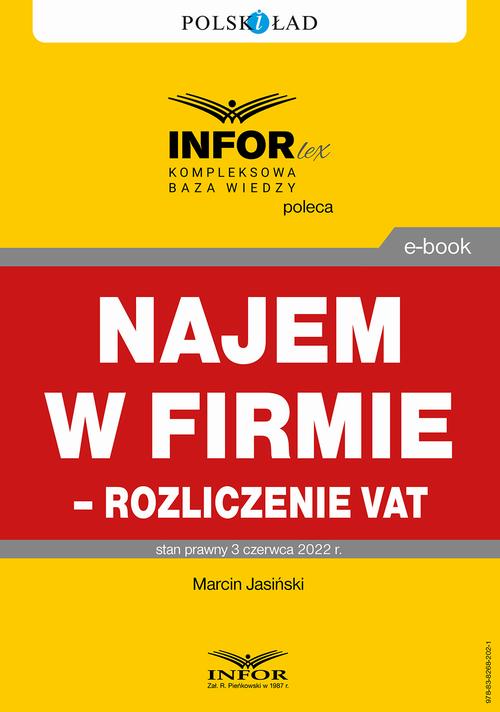 Najem w firmie – rozliczenie VAT — okładka e-booka