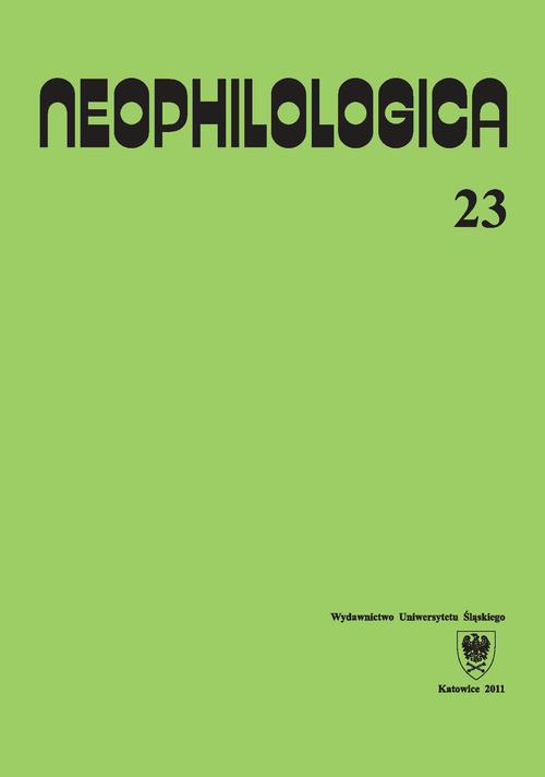 Neophilologica. Vol. 23: Le figement linguistique et les trois fonctions primaires (prédicats, arguments, actualisateurs) et autres études — okładka wydania