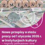 Nowe przepisy o stażu pracy od 1 stycznia 2026 r. w instytucjach kultury – nagrody jubileuszowe i inne świadczenia — okładka e-booka