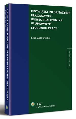 Obowiązki informacyjne pracodawcy wobec pracownika w umownym stosunku pracy — okładka e-booka