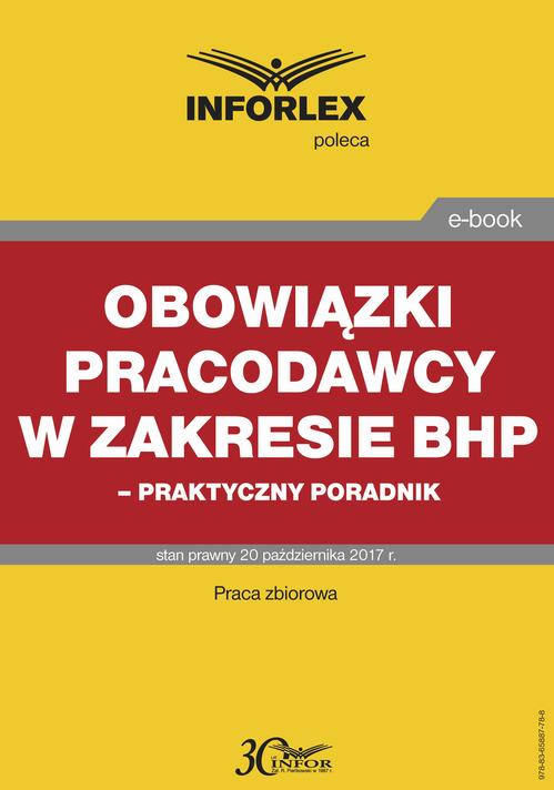 Obowiązki pracodawcy w zakresie bhp – praktyczny poradnik — okładka e-booka