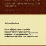 Tytuł: Ocena oddziaływania czynników meteorologicznych oraz terminu sadzenia cebul na kwitnienie i plonowanie tulipanów (Tulipa gesneriana L.)
Autor: Barbara Marcinek
Wydawnictwo: Uniwersytet Przyrodniczy w Lublinie
Formaty: PDF
