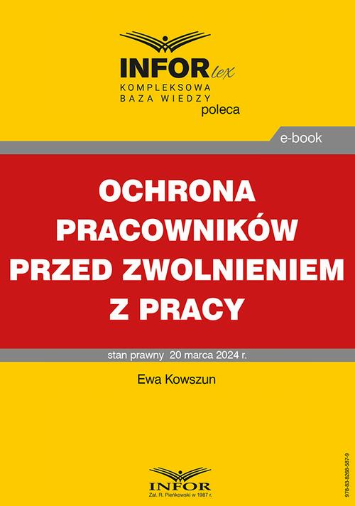 Ochrona pracowników przed zwolnieniem z pracy — okładka e-booka