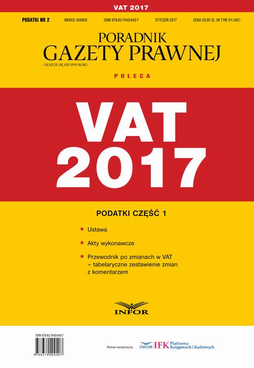 Podatki cz.1 VAT 2017 — okładka e-booka