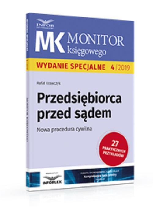 Tytuł: Przedsiębiorca przed sądem Nowa procedura cywilna
Autor: Rafał Krawczyk
Wydawnictwo: Infor
Formaty: PDF