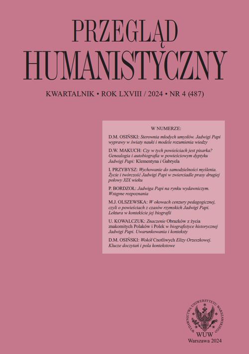Tytuł: Przegląd Humanistyczny 2024/4 (487)
Autor: 
Wydawnictwo: Wydawnictwa Uniwersytetu Warszawskiego
Formaty: PDF