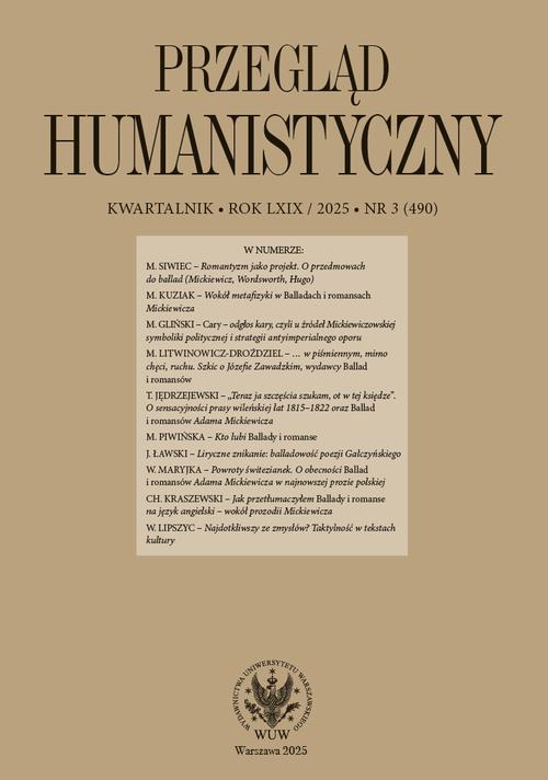 Tytuł: Przegląd Humanistyczny 2025/3 (490)
Autor: 
Wydawnictwo: Wydawnictwa Uniwersytetu Warszawskiego
Formaty: PDF, EPUB