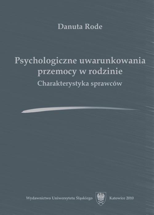 Psychologiczne uwarunkowania przemocy w rodzinie — okładka e-booka