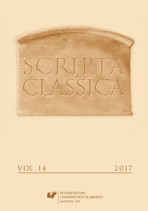 Scripta Classica 2017. Vol. 14 — okładka wydania
