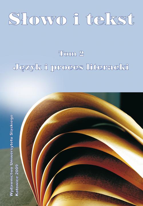 Słowo i tekst. T. 2: Język i proces literacki — okładka e-booka