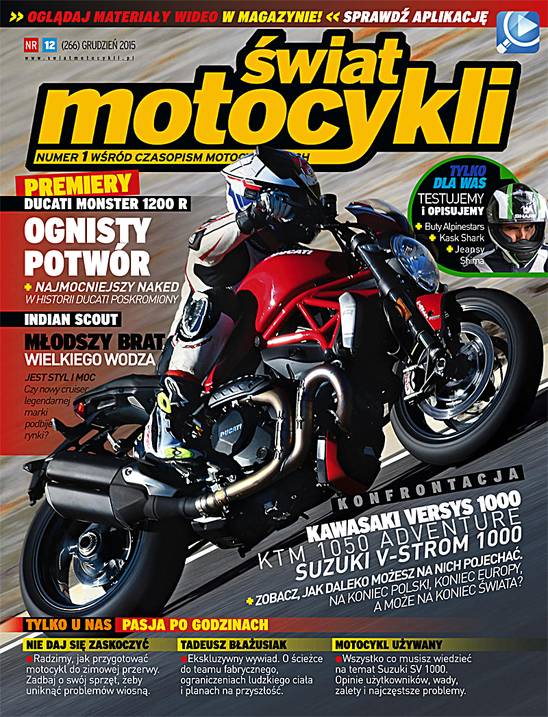 Świat Motocykli 12/2015. Numer 1 wśród Czasopism Motocyklowych — okładka e-booka