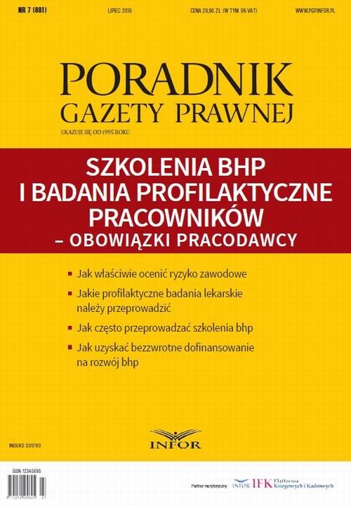Szkolenia BHP i badania profilaktyczne pracowników – obowiązki pracodawcy — okładka e-booka