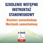 Szkolenie wstępne Instruktaż stanowiskowy Blacharz samochodowy. Mechanik samochodowy — okładka e-booka