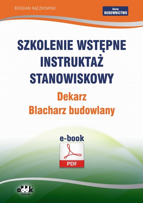 Szkolenie wstępne Instruktaż stanowiskowy Dekarz. Blacharz — okładka e-booka