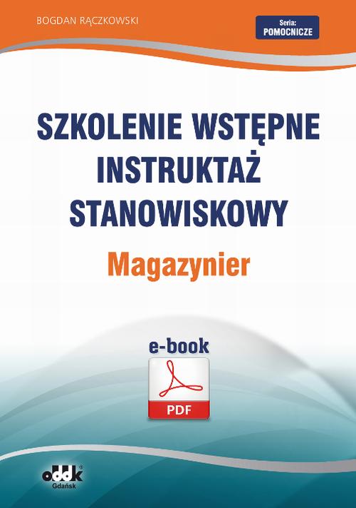 Szkolenie wstępne Instruktaż stanowiskowy Magazynier — okładka e-booka