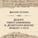 Szlachta powiatu szadkowskiego w “Alfabetycznym regestrze obywateli” z 1792 r. — okładka e-booka