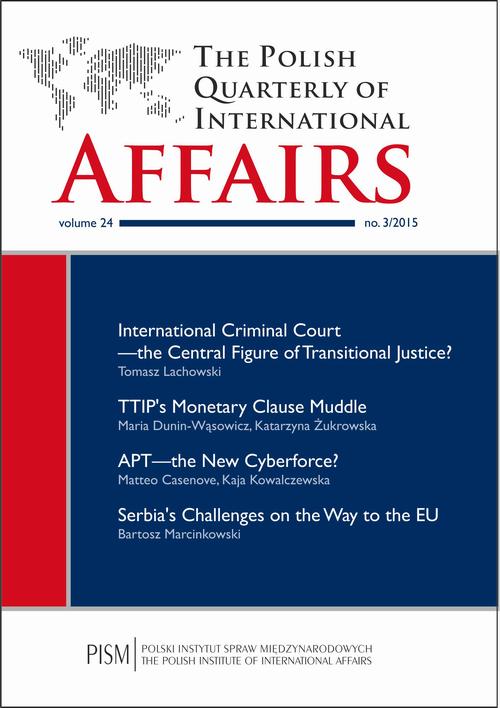 The Polish Quarterly of International Affairs 3/2015 — okładka wydania