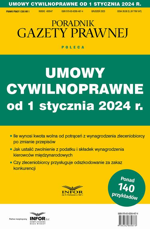 Umowy cywilnoprawne od 1 stycznia 2024 r. — okładka e-booka