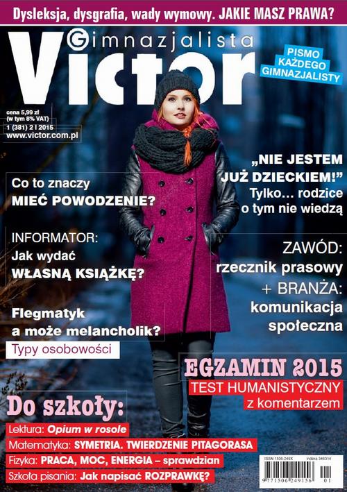 Victor Gimnazjalista 1/2015 — okładka wydania