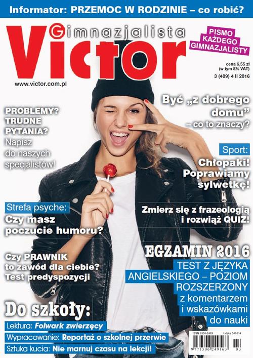 Victor Gimnazjalista 3/2016 — okładka wydania