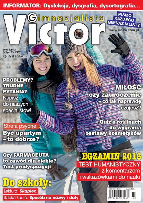 Victor Gimnazjalista 4/2016 — okładka wydania