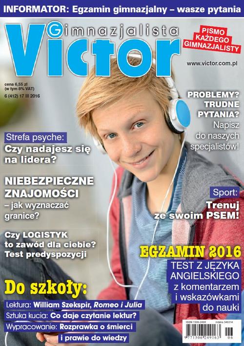 Victor Gimnazjalista 6/2016 — okładka wydania