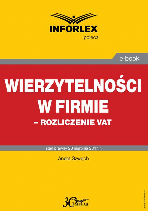 Wierzytelności w firmie – rozliczenie VAT — okładka e-booka