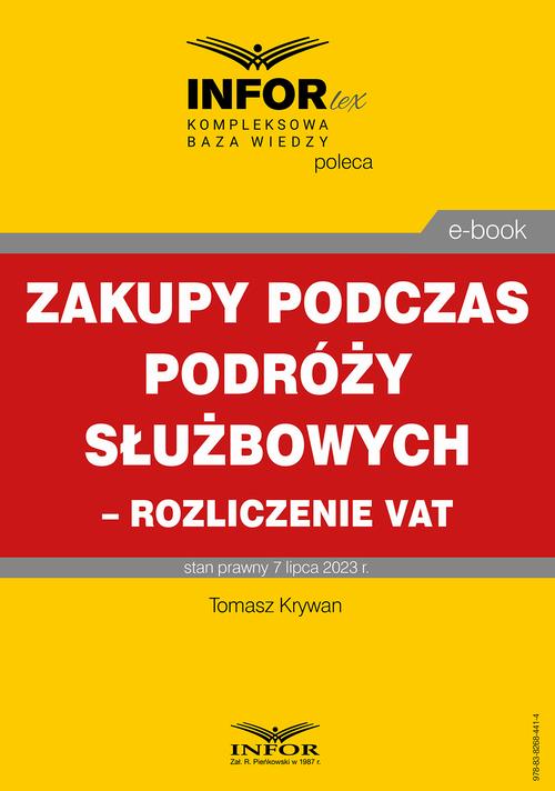 Zakupy podczas podróży służbowych – rozliczenie VAT — okładka e-booka