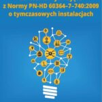 Zalecenia wynikające z normy PN-HD 60364-7-740:2009 o tymczasowych instalacjach — okładka e-booka