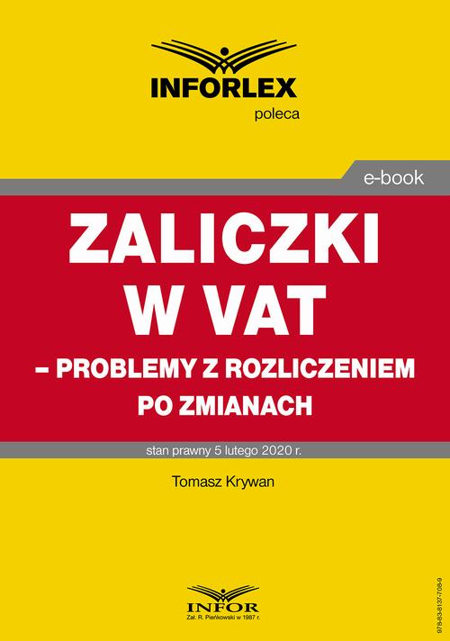 Zaliczki w VAT – problemy z rozliczeniem po zmianach — okładka e-booka