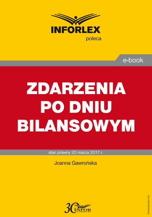 ZDARZENIA PO DNIU BILANSOWYM — okładka