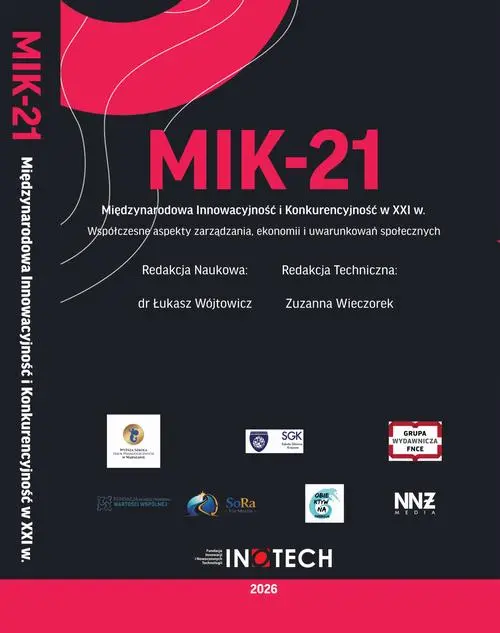 MIK-21 Międzynarodowa Innowacyjność i Konkurencyjność w XXI wieku Współczesne aspekty zarządzania, ekonomii i uwarunkowań społecznych — okładka e-booka