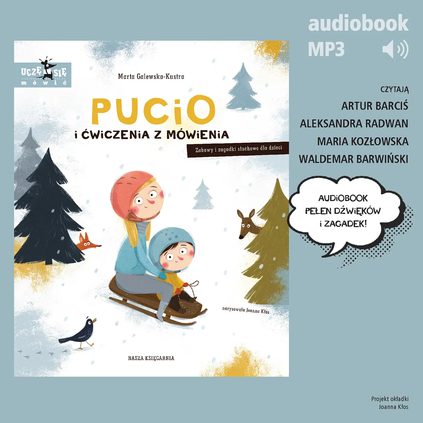 Pucio i ćwiczenia z mówienia. Zabawy i zagadki słuchowe dla dzieci — okładka audiobooka